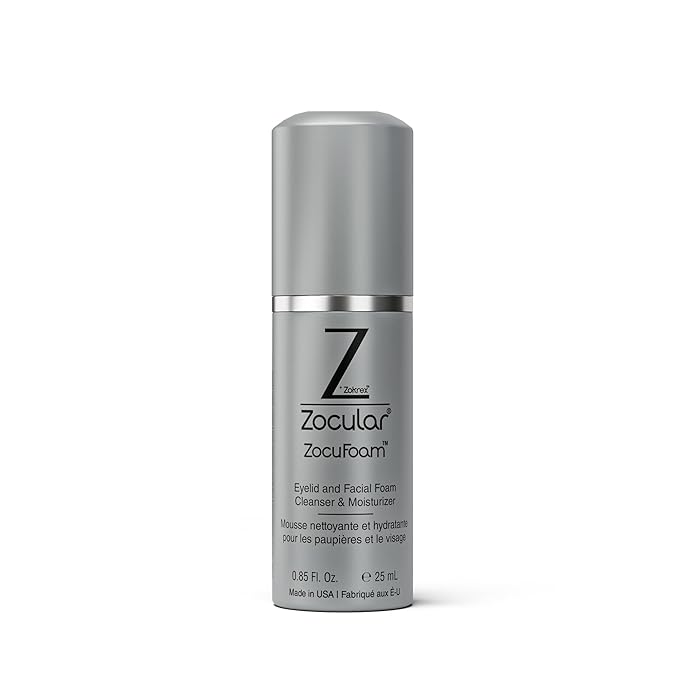ZocuFoam Eyelid Cleanser - Foaming Eyelid Scrub - Natural pH Balanced Solution - 25mL