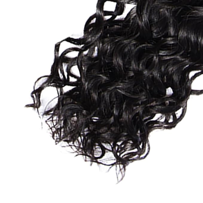 Human Hair Bundles Natural Black Water Wave Bundles Niegmeag Peruvian Grade 8A Virgin Remy Hair Single Bundle 14 Inch Double Weft Real Color 1B Hair Weave