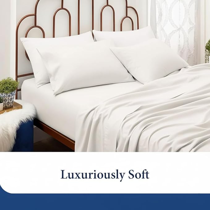 SKY BEDDINGS Queen Pillowcase Set of 2 - Soft Brushed Microfiber Pillow Cases with Envelope Clouser - Wrinkle-Free, Fade-Resistant Pillow Covers - 20 x 30 Inches, White