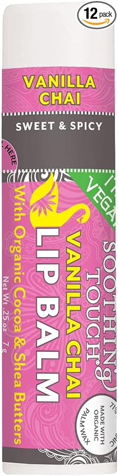 Soothing Touch Lip Balm - Vegan Vanilla Chai - Case of 12 - .25 oz