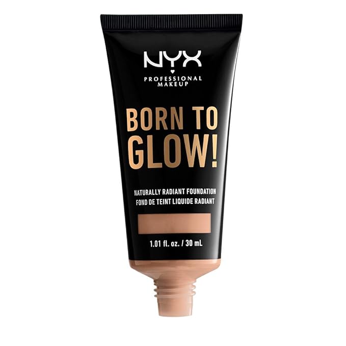 NYX PROFESSIONAL MAKEUP Born To Glow Naturally Radiant Foundation, Medium Coverage - Soft Beige