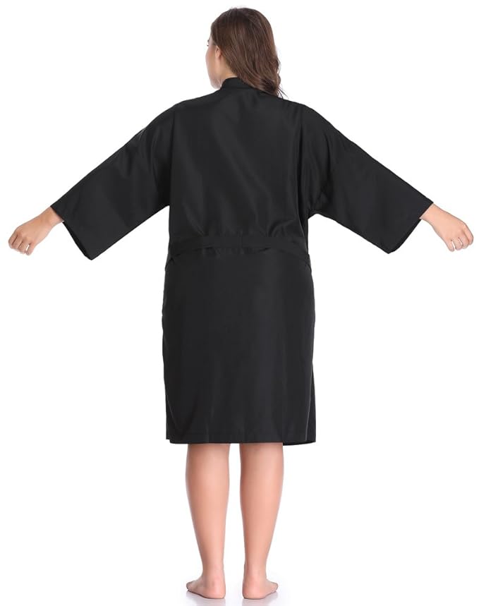 PERFEHAIR Salon Robes Smock for Clients, Hair Salon Client Gown Cape, Black