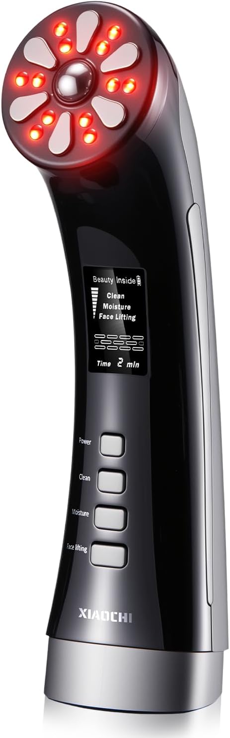 4-in-1 Facial Massager for Face & Neck – Skin Rejuvenation, Lifting & Tightening – Reduces Wrinkles & Puffiness, Enhances Infusion