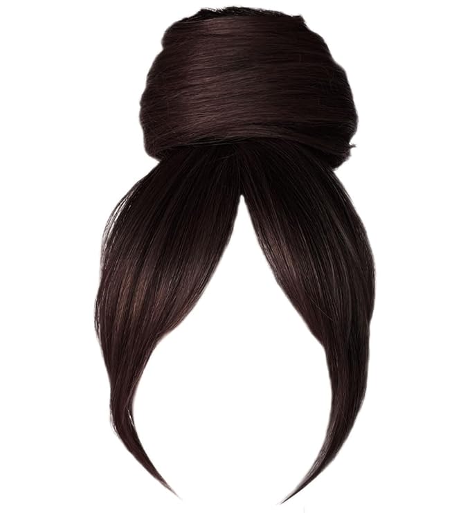 Hairuwear Hairdo Trendy Fringe and Bun Hairpiece With Fashionable Bangs and Side Piece, R4 Midnight Brown