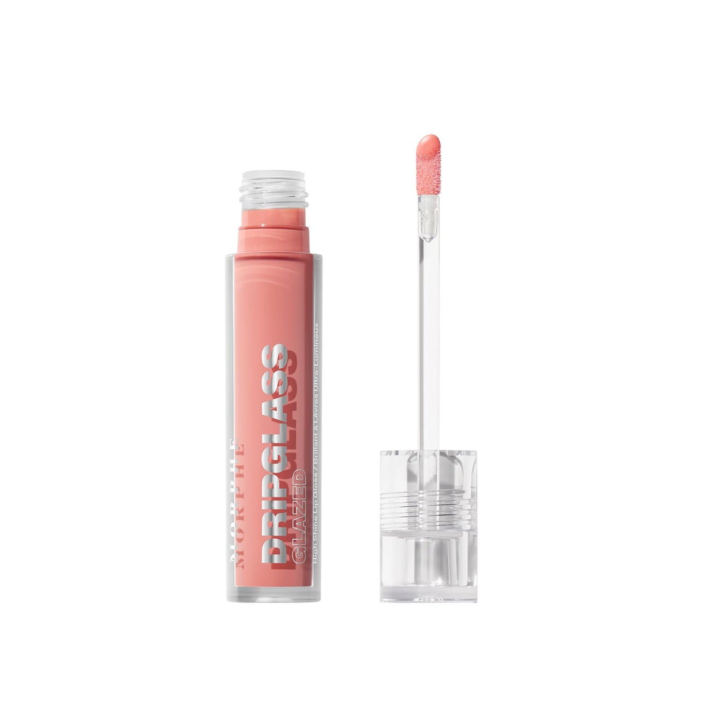 MORPHE Dripglass High Shine Lip Gloss - Glazed, Semi-Sheer & Nourishing Lip Makeup - Buildable Formula Infused with Plant-Derived Squalane & Vitamin E - Polished Peach (0.13 oz)