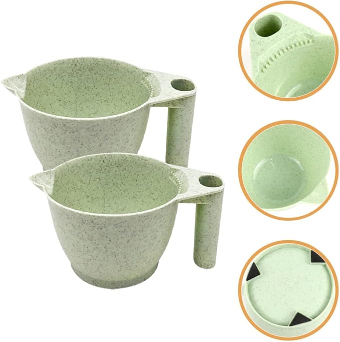 Luxshiny 2pcs Hair Dye Mixing Bowl for Salon Tint Bowl Set Ergonomic Handle Pp Material Easy to Clean