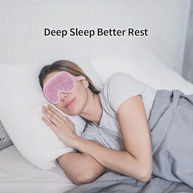 Cooling Eye Mask Gel Eye Mask Reusable Cold Eye Mask for Puffy Eyes, Eye Ice Pack Eye Mask with Soft Plush Backing for Dark Circles, Migraine, Stress Relief