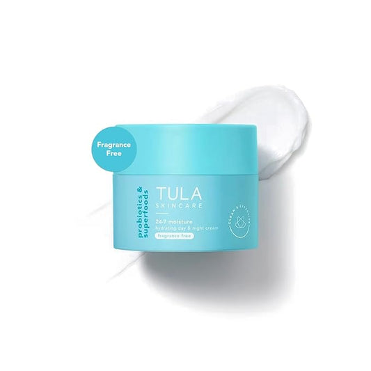 TULA Skin Care 24-7 Hydrating Day & Night Cream Fragrance Free - Nourishing Moisturizer for Face, Maintain Skin Balance & Improve Skin Smoothness, Contains Watermelon & Apple Extract, 1.5 oz.