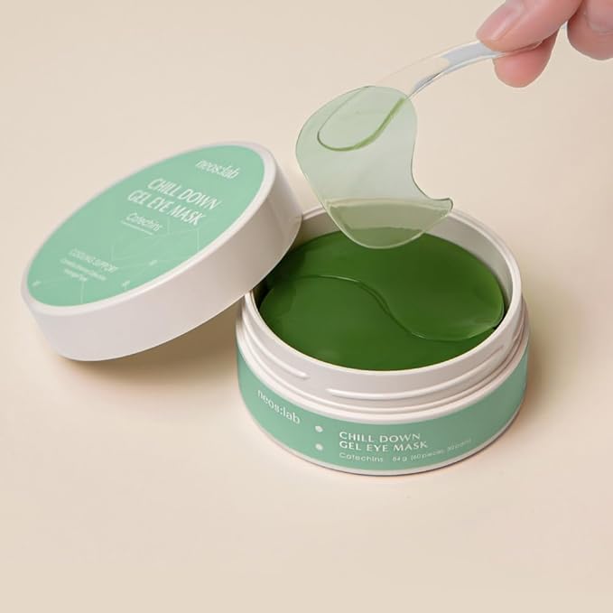 Chill Down Gel Eye Mask 60ea (30pairs) - Cooling Hydrogel Eye Patch with Catechins, Arnica Flower, Vitamins, Caffeine for Relieving Tired Eye Area, Brightening, Reducing Eye Bags, Puffy Eye