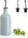 Sweejar Ceramic Olive Oil Dispenser Bottle, Opaque Oil Cruet Protects Oil to Reduce Oxidation, Suitable for Storage Oil, Vinegar, Coffee Syrups & Other Liquids, Pack of 1, 15.5 Fl Oz (Light Blue)