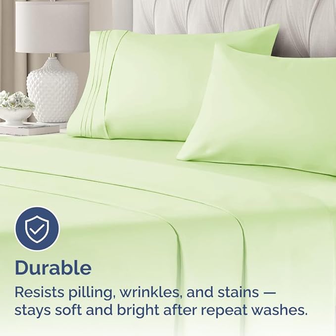 Queen Pillow Cases Set of 4 - Ultra Soft Hotel Quality Pillowcase Covers - Comfy, Cozy & Wrinkle Free - Shrinkage & Fade Resistant - Machine Washable Pillow Protectors - 4 Piece Set - Light Sage Green