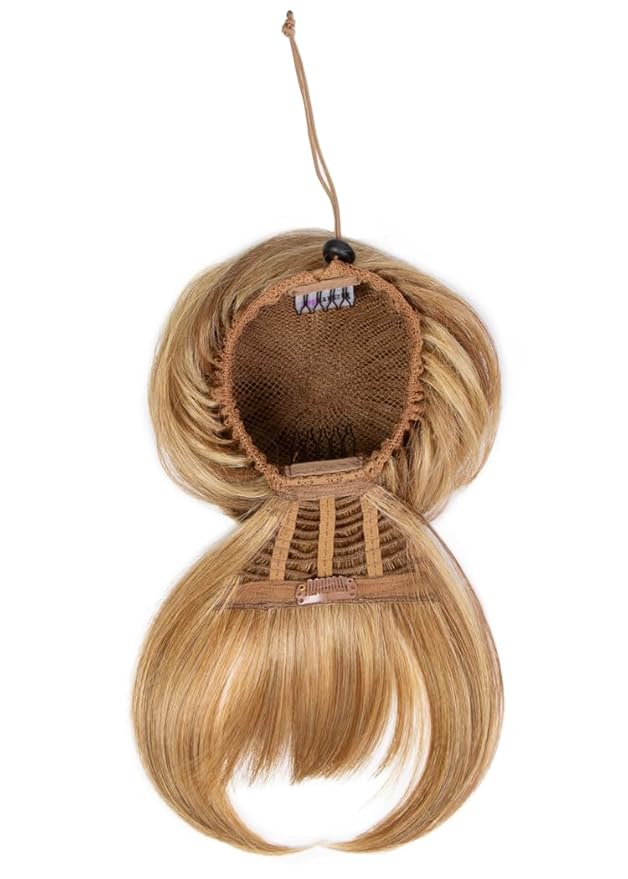 Hairuwear Hairdo Trendy Fringe and Bun Hairpiece With Fashionable Bangs and Side Piece, R1416T Buttered Toast
