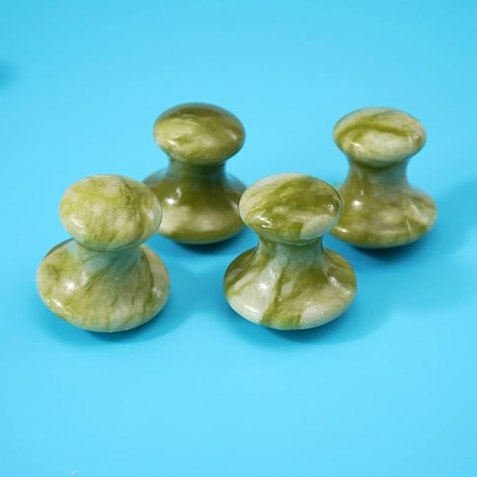 Mushroom Jade Gua Sha Facial Tools, Jade Roller Guasha Massage White Crystal Jade Stone Mushroom Shaped Face Lift Remove Wrinkles Massager for Women Spa, Body Relaxing (Green Jade)