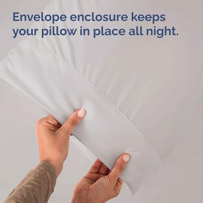 King Pillow Cases - 2 Pack - Super Soft Pillowcase Covers - Envelope Enclosure - Hotel Quality Pillow Protectors - Wrinkle Free, Shrink & Stain Resistant - Machine Washable - 20" x 40" (Light Grey)