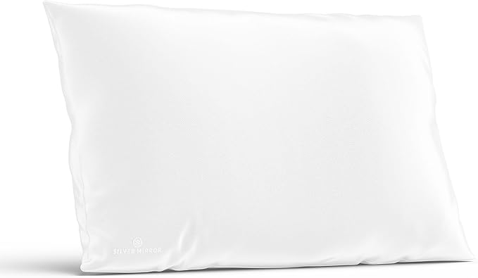 White Silk Pillow Case, Fits Standard Queen Pillow, 100% Mulberry Silk Pillowcase 22mm, 6H High-Grade Fibers, 100% Silk Pillowcase for Healthy Skin & Hair