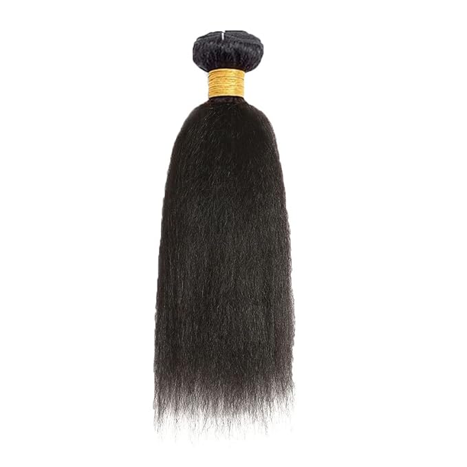 Human Hair Bundles Color 1B Kinky Straight Bundles 24 Inch Brazilian Virgin Soft and Silky Remy Hair Extensions Niegmeag Double Weft Natural Black Yaki Straight Bundle 100g