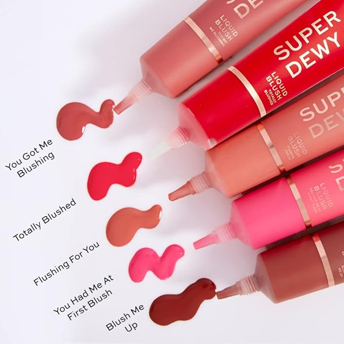 Revolution Beauty, Superdewy Liquid Blush, Richly Pigmented & Buildable, Blendable Formula, Flushing For You, 0.5 Fl. Oz.