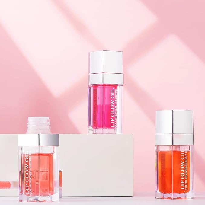 Plumping Lip Oil, Long Lasting Hydrating Lip Gloss Tinted Lip Balm Non-sticky Revitalizing, Tinting Lip Care Oil for Dry Lip (CORAL)