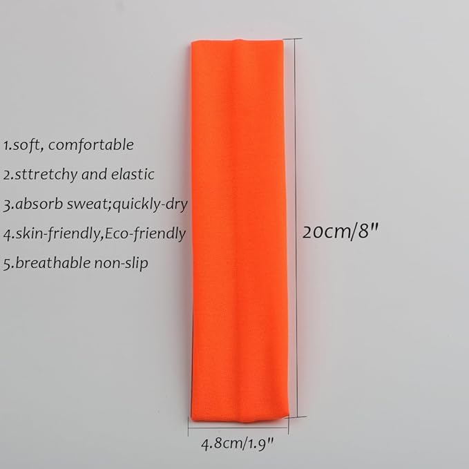 Headbands for Women,12PCS,Soft Stretch Elastic Yoga Sport Headbands
