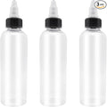 3 Pcs 6oz Dispensing Bottles, Plastic Squeeze Bottles with Twist Top Cap