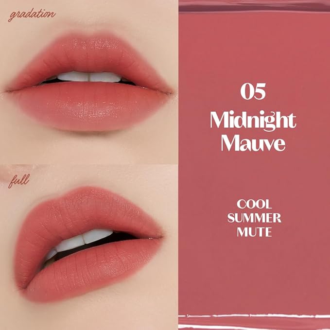 ETUDE Fixing Tint #05 Midnight Mauve (4g) | Long Lasting High Pigmented Liquid Lipstick | Waterproof Lightweight Matte Finish Lip Stain | Full Coverage | Korean Makeup, Kbeauty