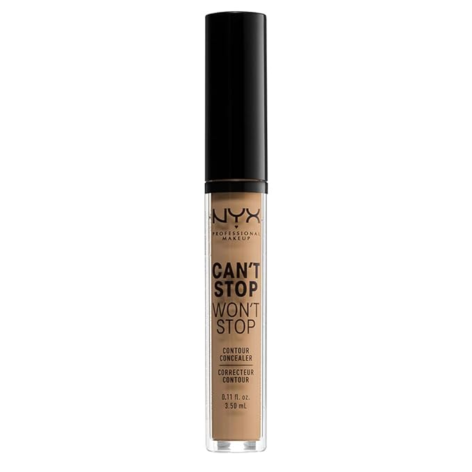 NYX PROFESSIONAL MAKEUP Can't Stop Won't Stop Contour Concealer, 24h Full Coverage Matte Finish - Caramel (Pack of 2)