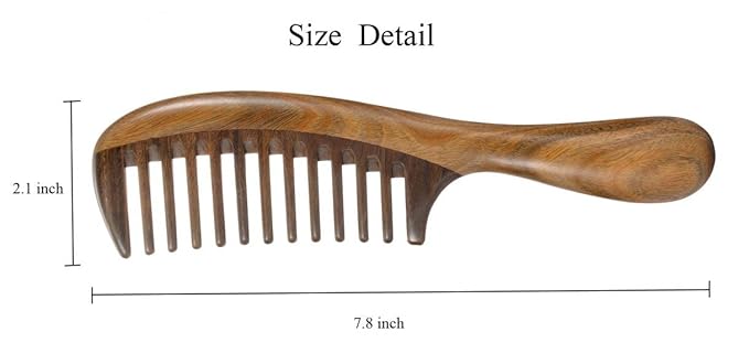 Louise Maelys 2pcs Wooden Hair Comb Wide Tooth Fine Tooth Detangling Sandalwood Combs