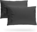 SKY BEDDINGS Queen Pillowcase Set of 2 - Soft Brushed Microfiber Pillow Cases with Envelope Clouser - Wrinkle-Free, Fade-Resistant Pillow Covers - 20 x 30 Inches, Dark Grey