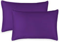 King Pillowcases by Pure Bamboo, Genuine 100% Organic Viscose Derived from Bamboo, Luxuriously Soft & Cooling, Double Stitching, Envelope Closure (2 King Pillowcases, Purple)