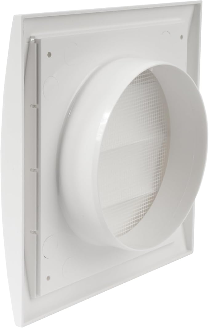 Repa Market 5 Inch White Dryer Vent Cover/Duct Cover for Walls or Ducting/ABS Plastic Grille with Flaps and Insect Screen/Exhaust and Dryer Vent Covers for Indoor & Outdoor Use