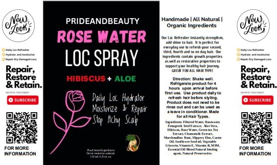 Hibiscus & Green Tea Hair Growth Spray – Trial Size (2oz) Leave-In Moisturizer for Locs & Loose Hair – Promotes Thicker, Fuller, Longer Hair – Natural Scalp & Hair Treatment