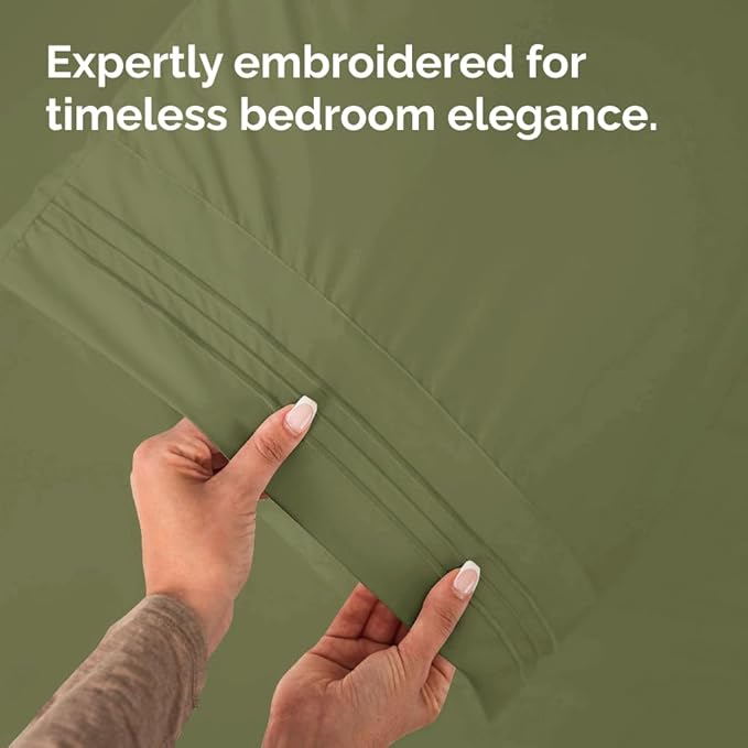King Pillow Cases Set of 10 - Ultra Soft Hotel Quality Pillowcase Covers - Comfy. Cozy & Wrinkle Free - Shrink, Stain and Fade Resistant - Machine Washable Pillow Protectors - 10 Pcs Set - Sage Green