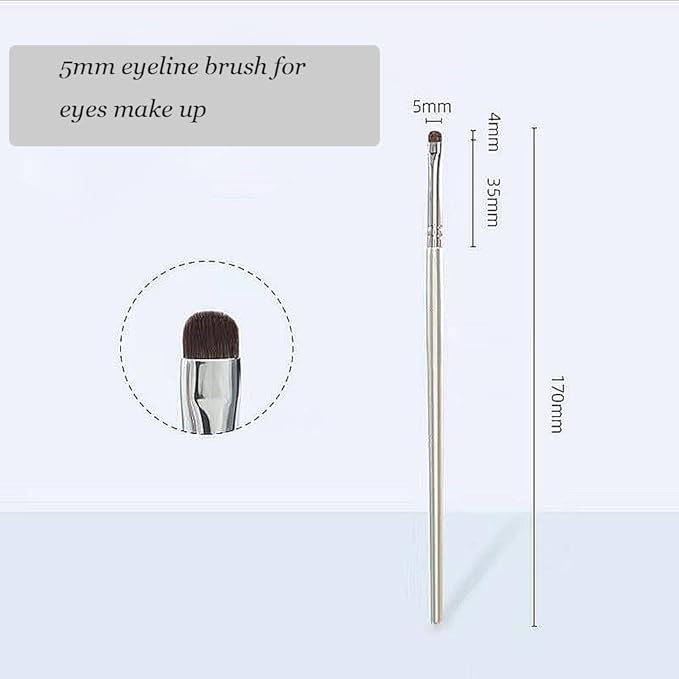 Mini Smudge Brush for Eyeliner,2 PCS Small Smudge Brush for Precision Eyeshadow and Eyeliner,Eyeliner Brush for Powder Gel Cream Liquid Concealer,Eye Makeup Brush Set