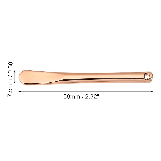 VOCOSTE 4 Pcs Makeup Spatula Mini Spoon, Eye Cream Massage Sticks Beauty Scoop, for Facial Cosmetic Face Cream, Zinc Alloy 2.32"x0.30", Rose Gold Tone