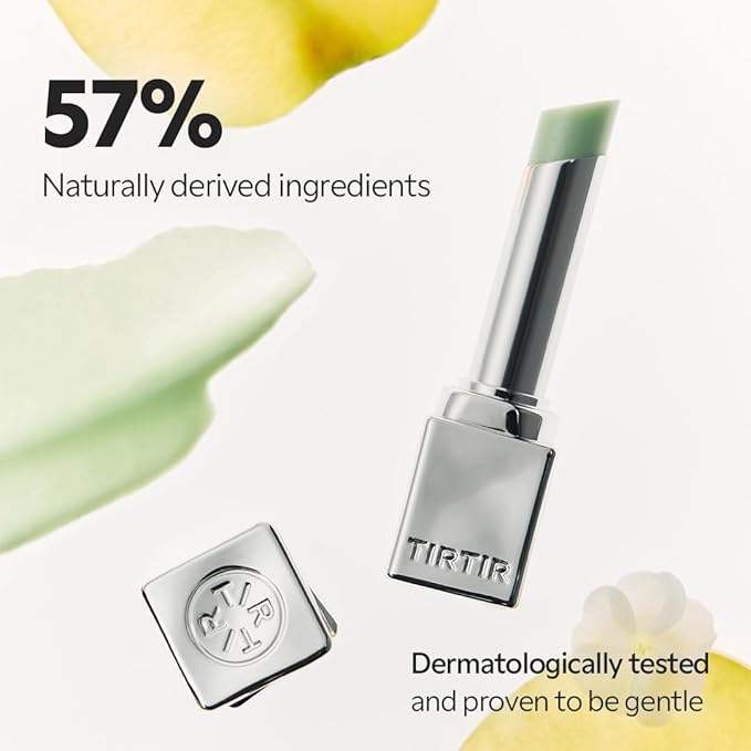 TIRTIR Water Mellow Lip Balm, 01 Icy Blue, 0.11 Fl Oz – pH Color Changing Organic Korean Lip Care, Lightweight Deep Hydration Lip Moisturizer for Women Men, Paraben Free