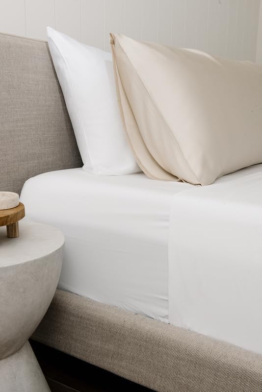 Cozy Earth King Pillowcases Set of 2 - Made of 100% Viscose from Bamboo, Ultra-Soft & Luxury, Woven from Naturally Breathable & Lightweight Fabric - Oat
