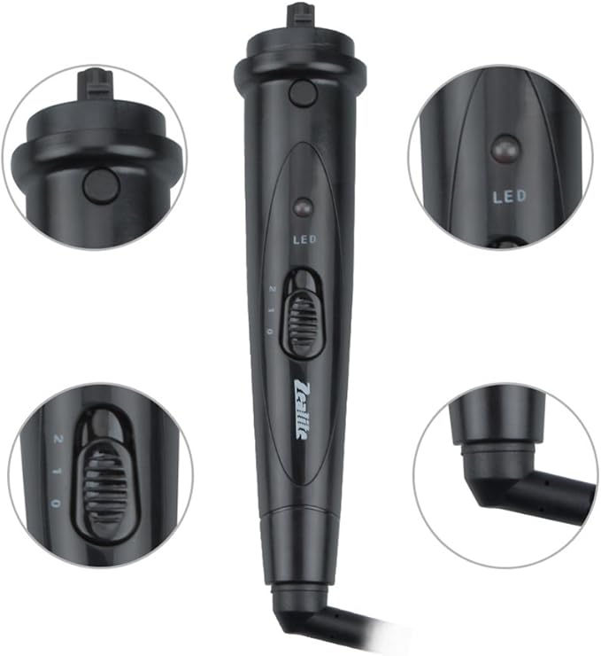 3 in 1 Curling Iron, Curler Wand Set with 3 Interchangeable Ceramic Curling Barrel(0.35”-1.25”), Instant Heat Up, Dual Voltage Hair Curler Beach Waves, Include Glove