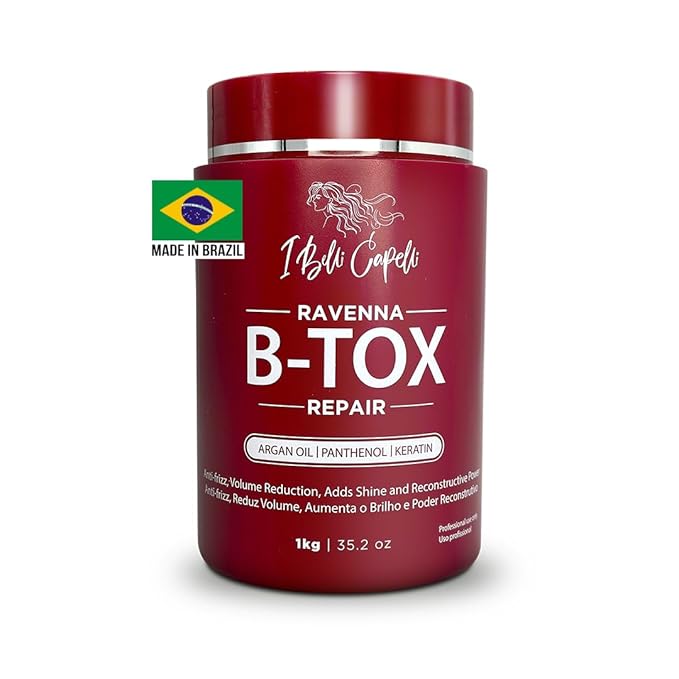 I Belli Capelli Ravenna Repair B-tox Hair Treatment -Cirugia Capilar Para El Cabello, Formaldehyde-Free, Long Lasting, Anti-Frizz, Smoothing, 35.2 oz (1kg)
