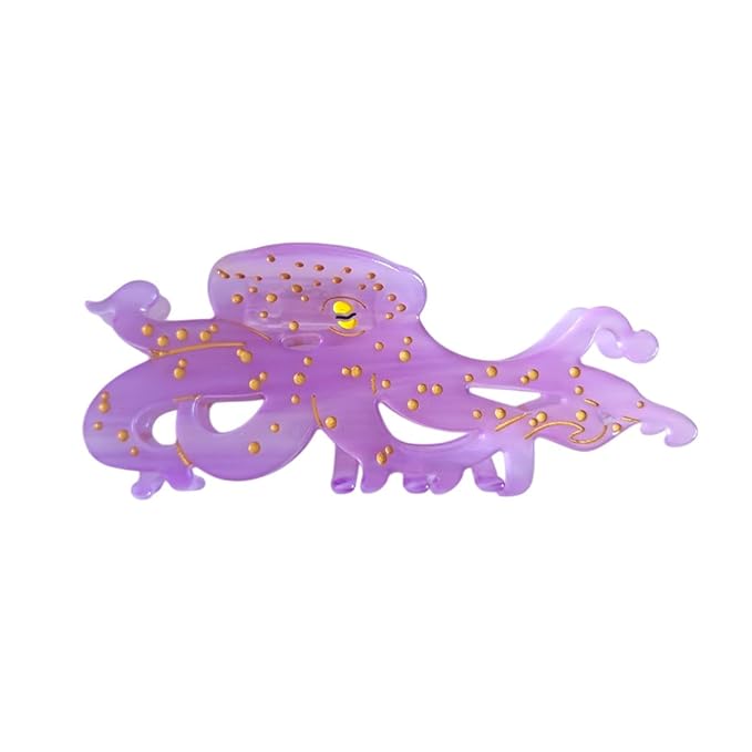 Cute Big Purple Octopus Hair Clips,Novelty Acetate Ocean Octopus Claw Clip