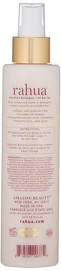 Rahua Hydration Detangler Spray + UV Barrier, 6.5 Fl Oz, Detangling Leave in Hair Care Softens Hair, Smooths Frizz, Supports Breakage & Damage, Conditioning for Brushable Shiny Hair, All Hair Types