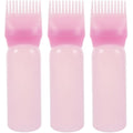 Root Comb Applicator Bottles Hair Dye Comb Bottle for Precise Application Hair Coloring and Oil Treatment Pink