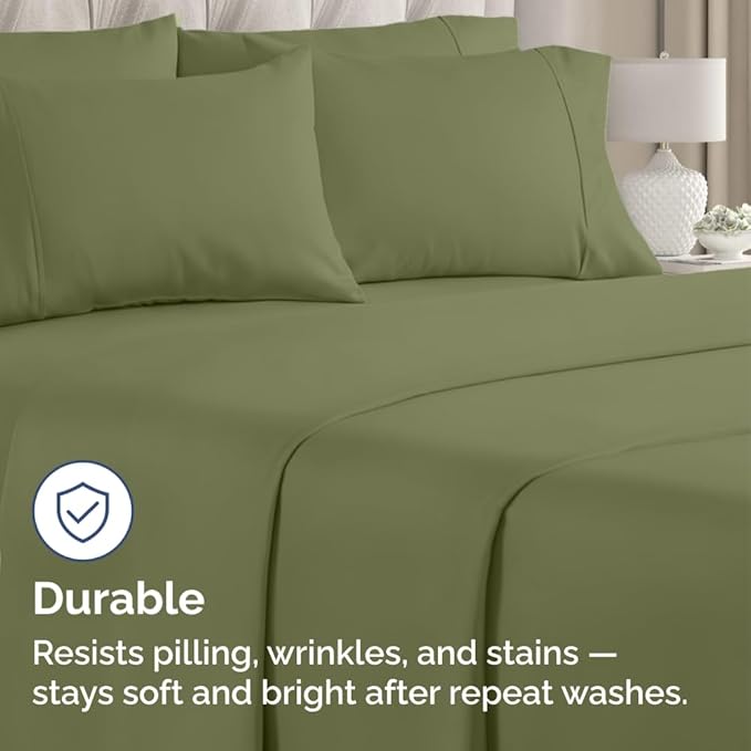 King Pillow Cases - 4 Pack - Super Soft Pillowcase Covers - Envelope Enclosure - Hotel Quality Pillow Protectors - Wrinkle Free, Shrink & Stain Resistant - Machine Washable - 20" x 40" (Sage Green)