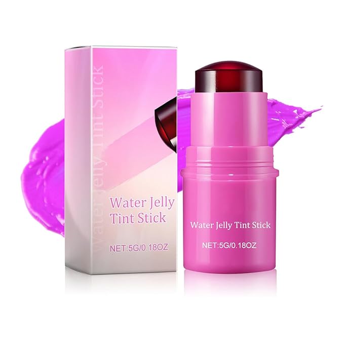 Milk Cooling Water Jelly Tint Blush Stick Face Makeup, Sheer Lip & Cheek Stain, Buildable Watercolor Finish,Vegan, Cruelty Free - 0.18 fl oz (BERRY)