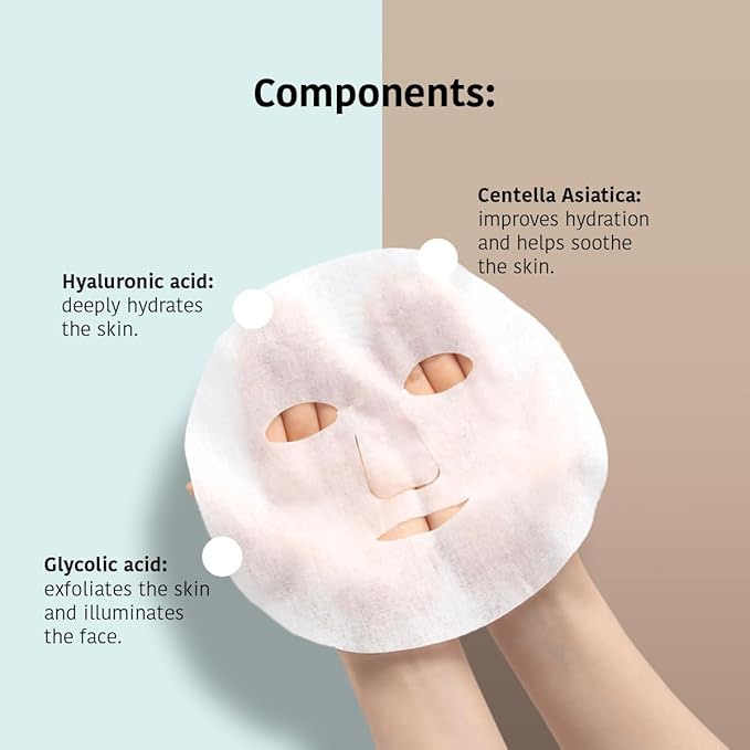 IROHA NATURE Glycolic Acid Peeling Face Mask (Pack of 5) | Skin Perfecting for a Radiant & Smooth Look | Instant Regeneration in Just 15 Minutes | Clean Beauty | 100% Vegan