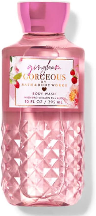 Bath & Body Works - 3 Piece Bundle - Spray - Body Cream - Shower Gel - Full Size and Gift Bag HELLO GORGEOUS (Gingham Gorgeous)