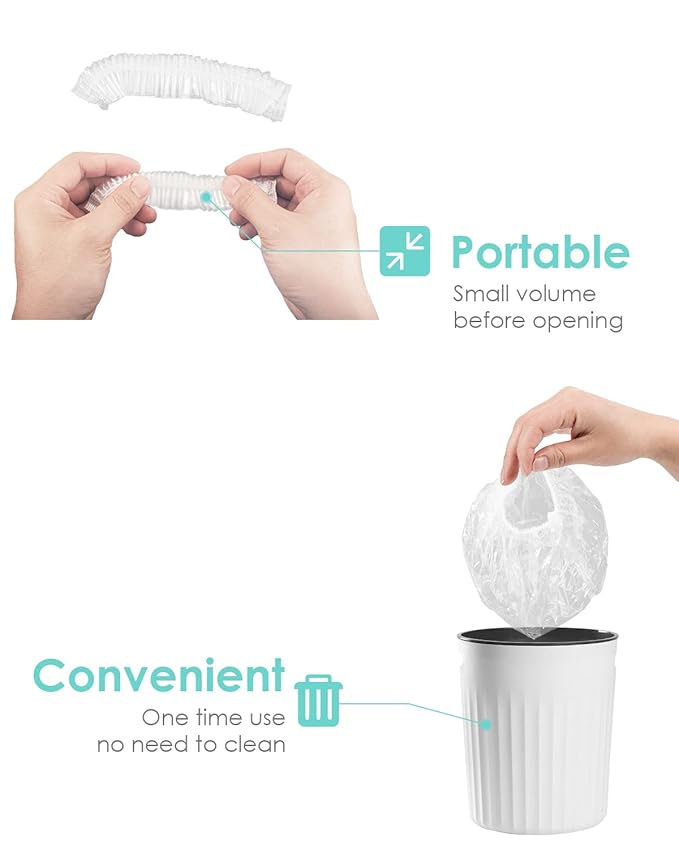 Auban 100PCS Disposable Shower Caps, Plastic Clear Hair Cap Large Thick Waterproof Bath Caps for Women, Hotel Travel Essentials Accessories Deep Conditioning Hair Care Cleaning Supplies(20.5")