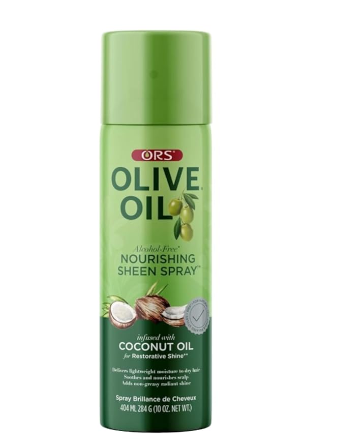 ORS Olive Oil Nourishing Sheen Spray infused with Coconut Oil 10 ounces (Pack of 2)