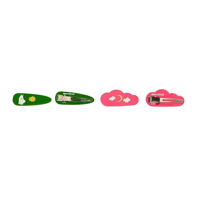 dearcloud Moomin Crease-Free Hair Clips Set of 4 – Gentle, Teeth-Free & Secure Hold (Hair Harmony)