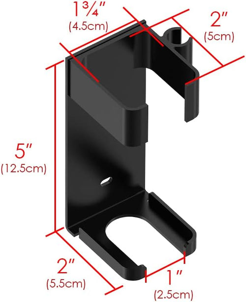 2 Pack Hair Tool Organizer Wall Mount, Adhesive Holder for Curling Iron, Flat Iron, Straightener, Damage-Free Bathroom Vanity Storage with Cord Wrap (Black)