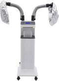 Freestanding Multifunctional Nano Hair Steamer Micro Mist Ozone Oil Treatment Dyeing Machine with 2 Steam Caps Hooded Hair Care Processor 2 Telescopic Tubes Time/Temp Control for Salon Barber Shop SPA